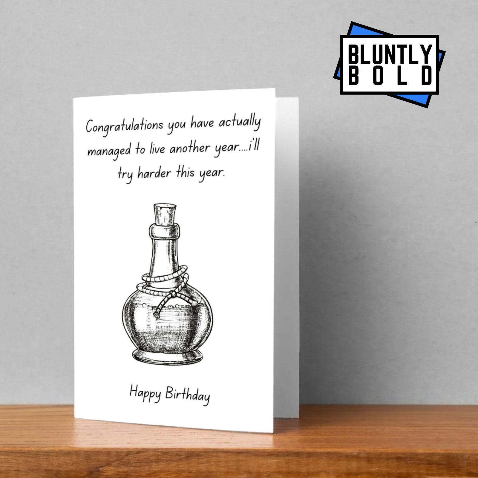 I'll try harder next year card birthday poison funny birthday card