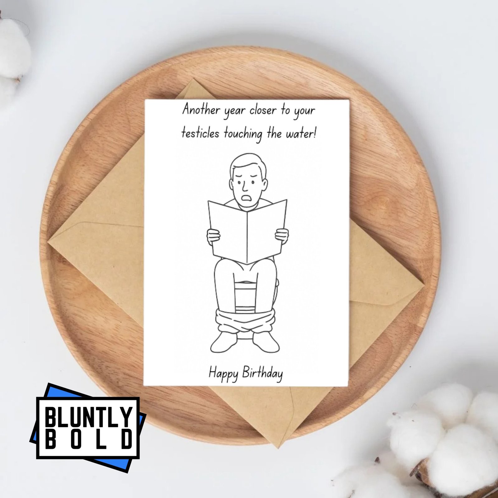 bluntly bold male funny birthday card